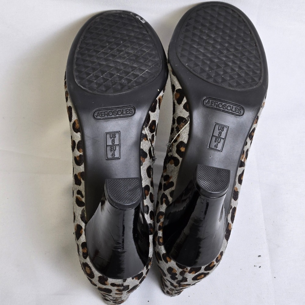 Aerosoles Patrole Car Leopard Print Ankle Booties, Patent Leather Buckle, Size 6 - Picture 7 of 16